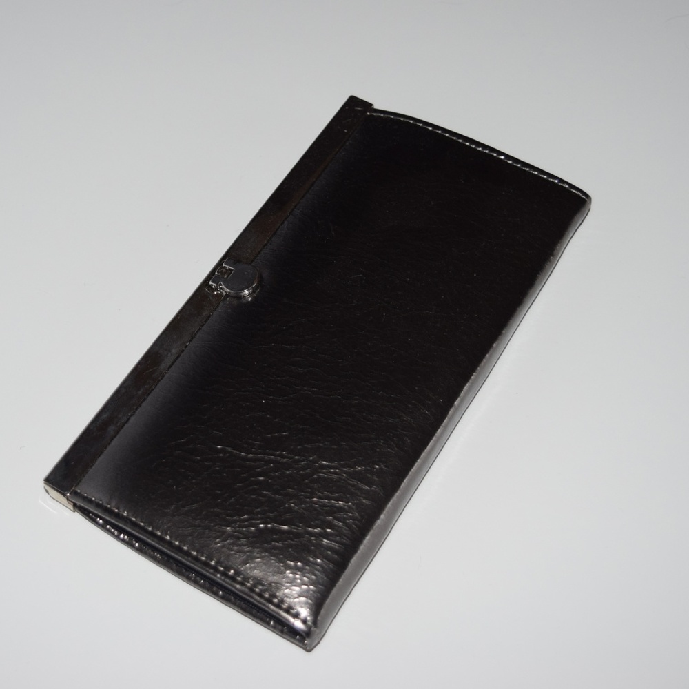 Silver Clutch- Slim with Metal Fastener